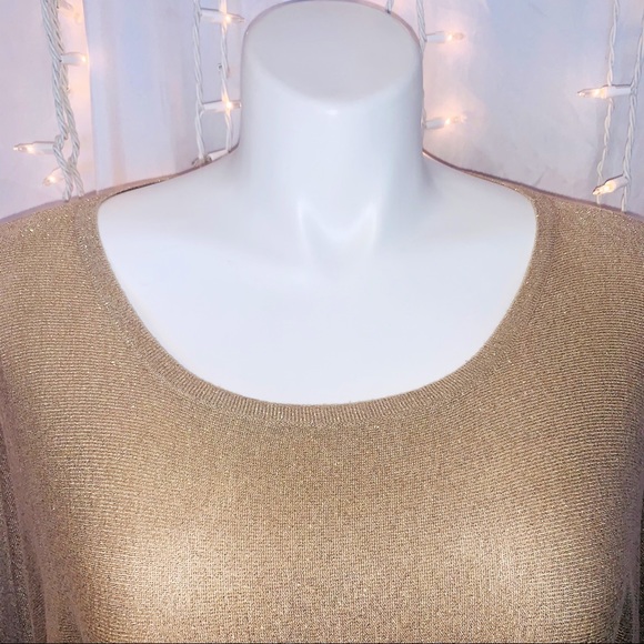 LANE BRYANT ⭐️ Dazzling Sparkle Gold Sweater Top - Picture 3 of 7